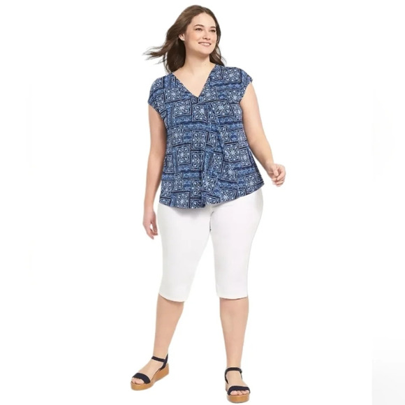 Lane Bryant Brianna Dolman Cap Sleeve Bandana Print Blouse Top Size‎ 18 / 20 2X - Picture 1 of 11